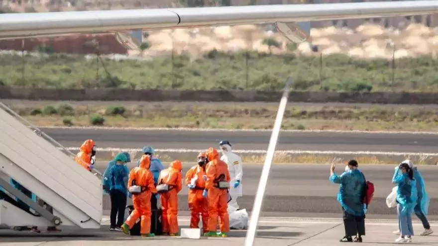 Llegada de los pasajeros del Hondius a Torrejón de Ardoz
