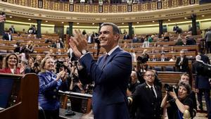 Pedro Sánchez a su llegada a la segunda sesión del debate de investidura