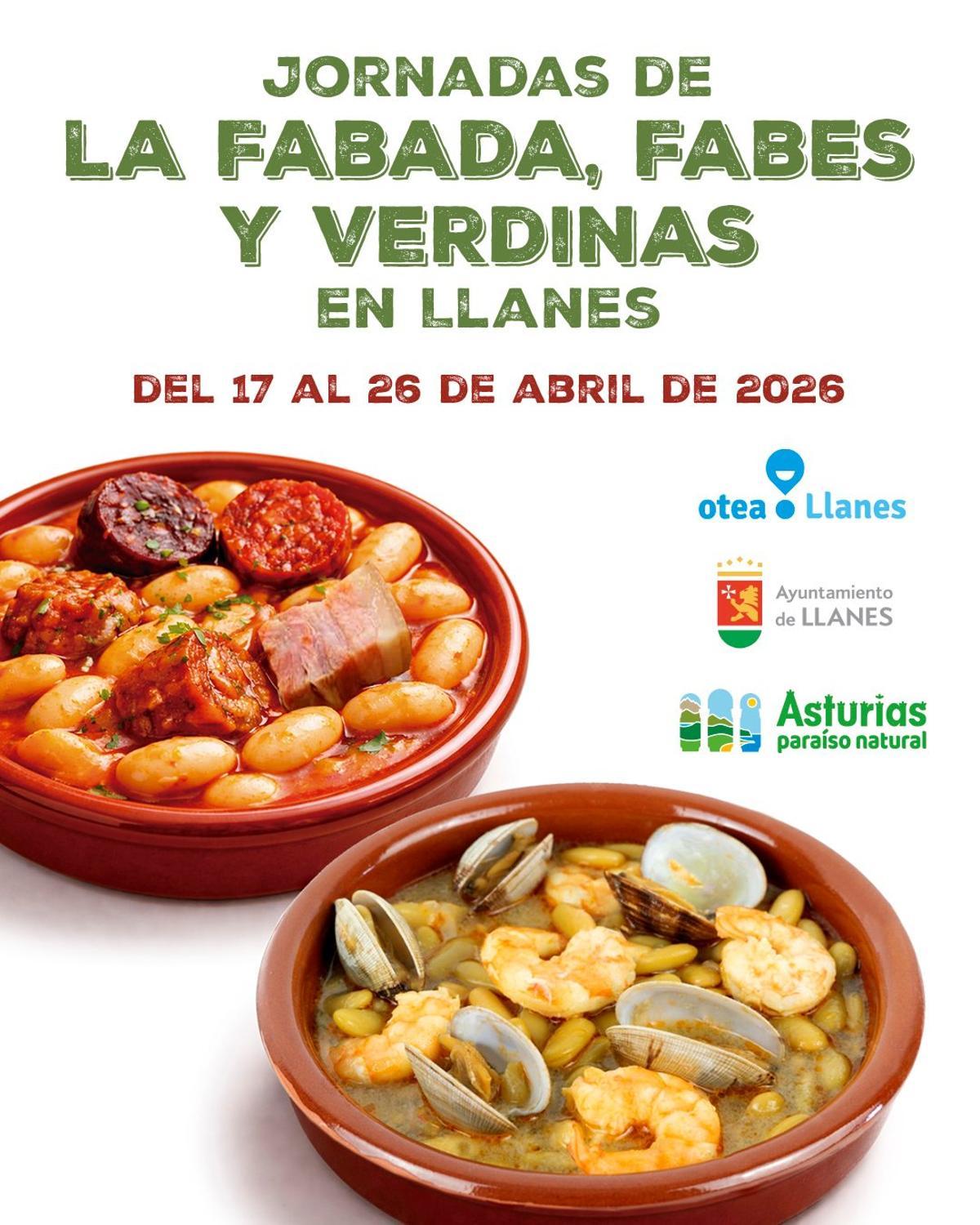 El cartel de las jornadas de la fabada fabes y verdinas de Llanes.