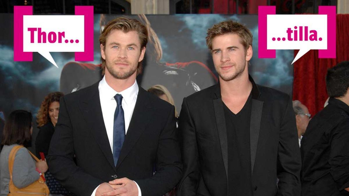 Chris Hemsworth y Liam Hemsworth en la premiere de la primera pelicula de Thor