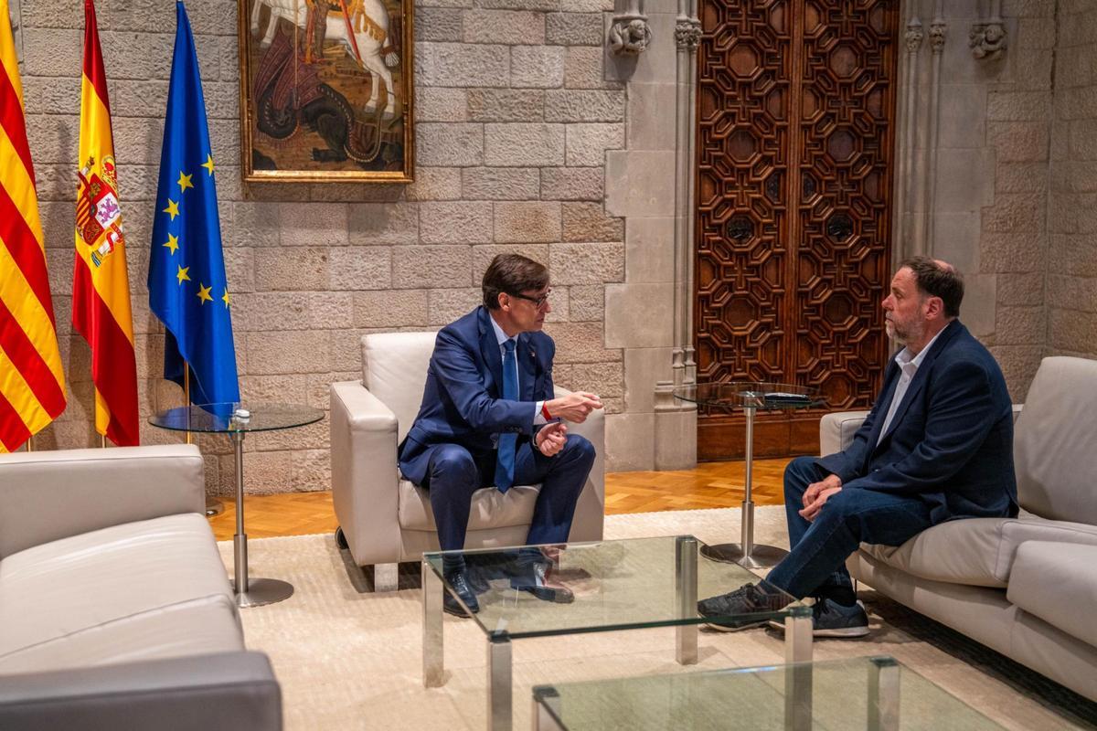 Salvador Illa y Oriol Junqueras sellan el pacto de presupuestos y consolidan la legislatura