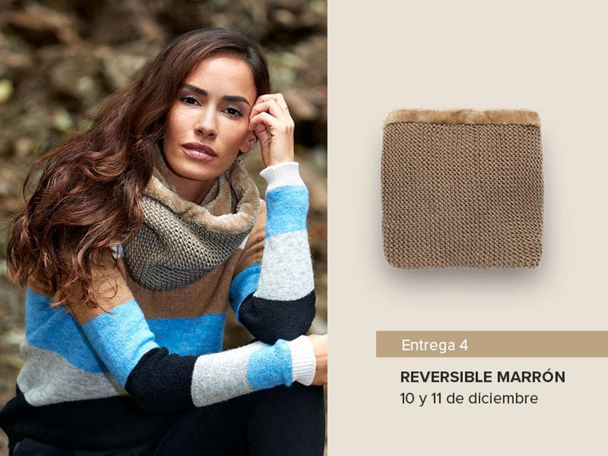 Última entrega. Cuello Kimod reversible marrón