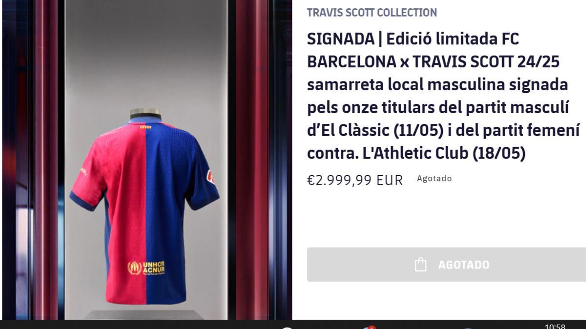 El Barça anunció que las camiseta del clásico se habían agotado poco después de las 10.00 horas, hora peninsular española
