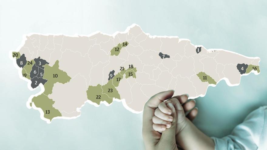 Nuevo mínimo histórico de bebés en Asturias: nueve concejos encaran el final del año sin ningún nacimiento y quince con solo uno