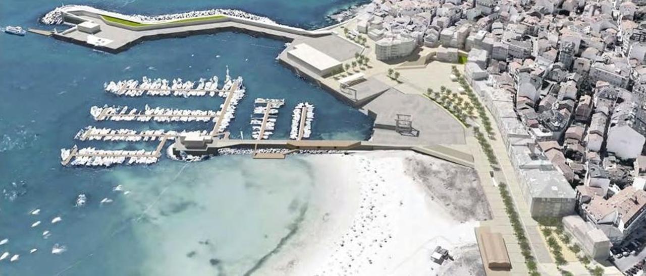 Recreación de la nueva imagen prevista para el puerto de Portonovo