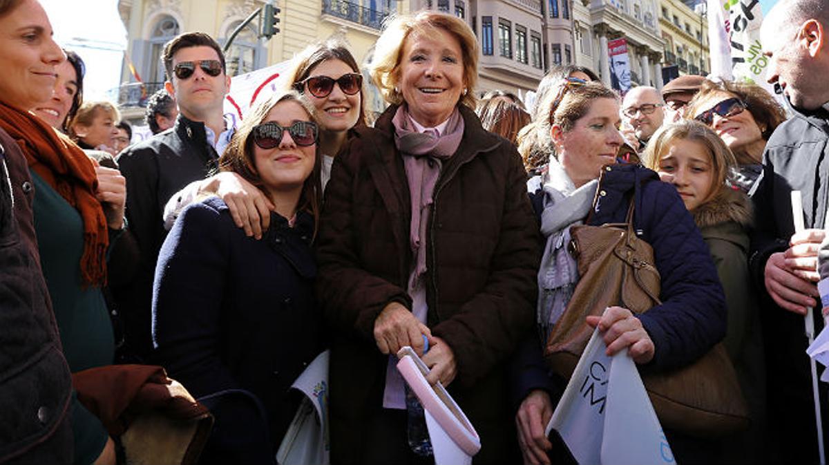 Esperanza Aguirre, protagonista a la manifestació contra l’avortament.