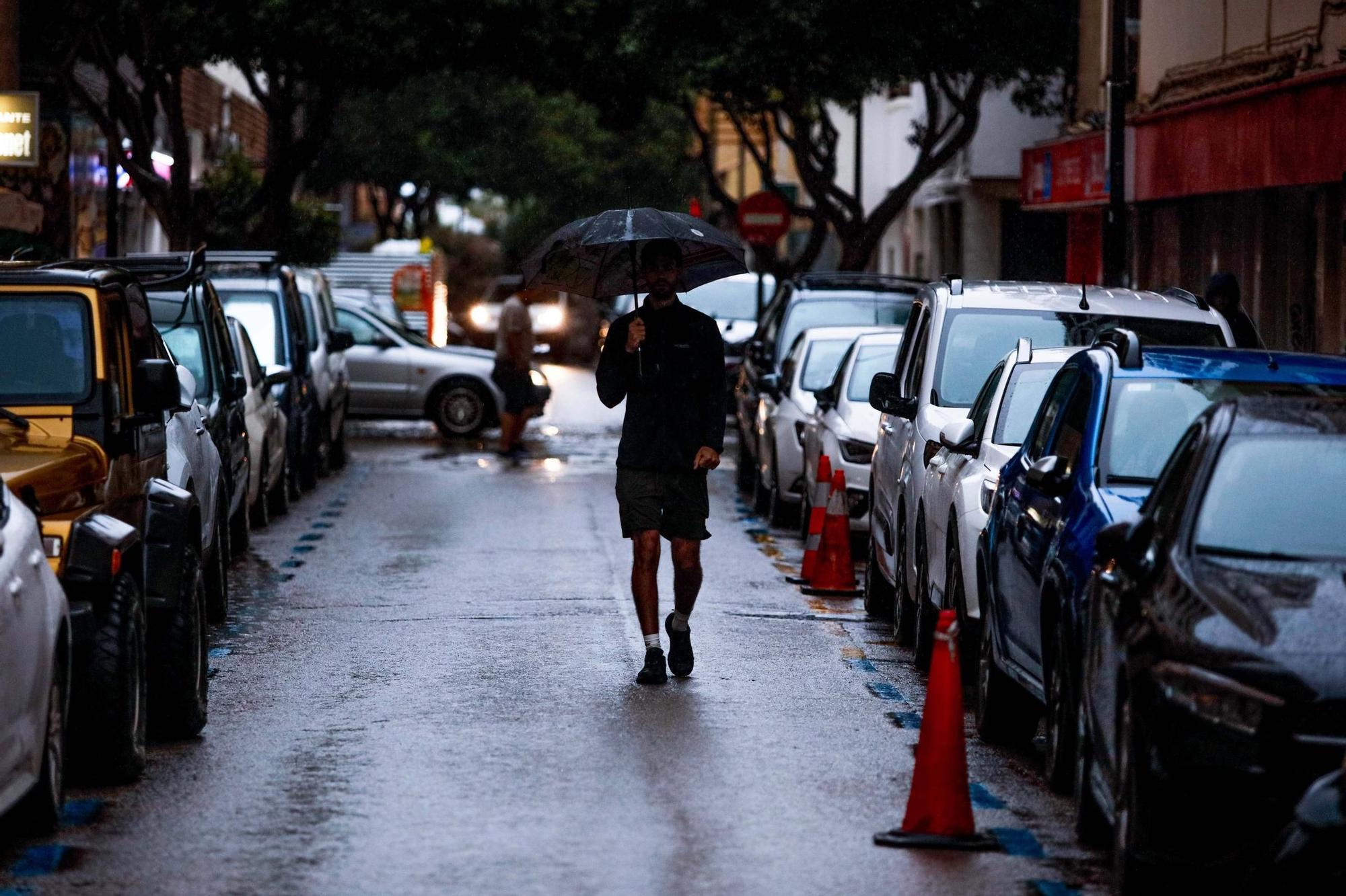Todas las imágenes de la lluvia en Ibiza
