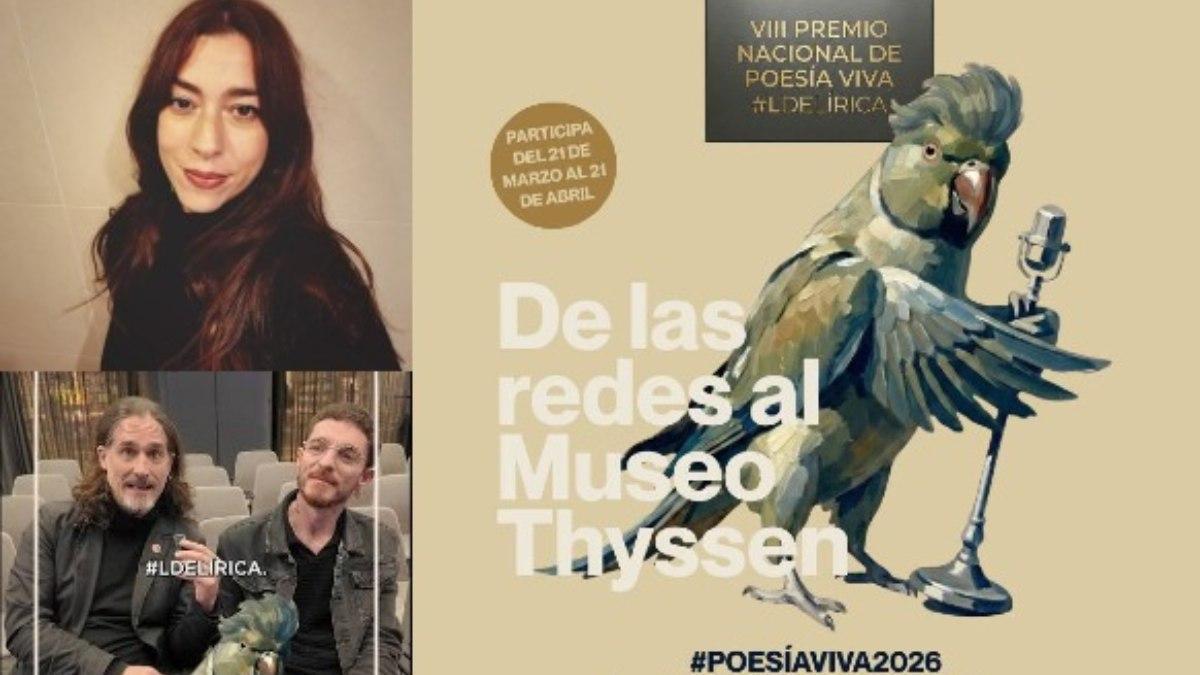 Arriba a la izquierda, Sara Fernández Botana. Debajo: Gonzalo Escarpa; el ganador del pasado año, Samuel Merino y Gonzalo Escarpa, coordinador del certamen (a la derecha, un póster del concurso).