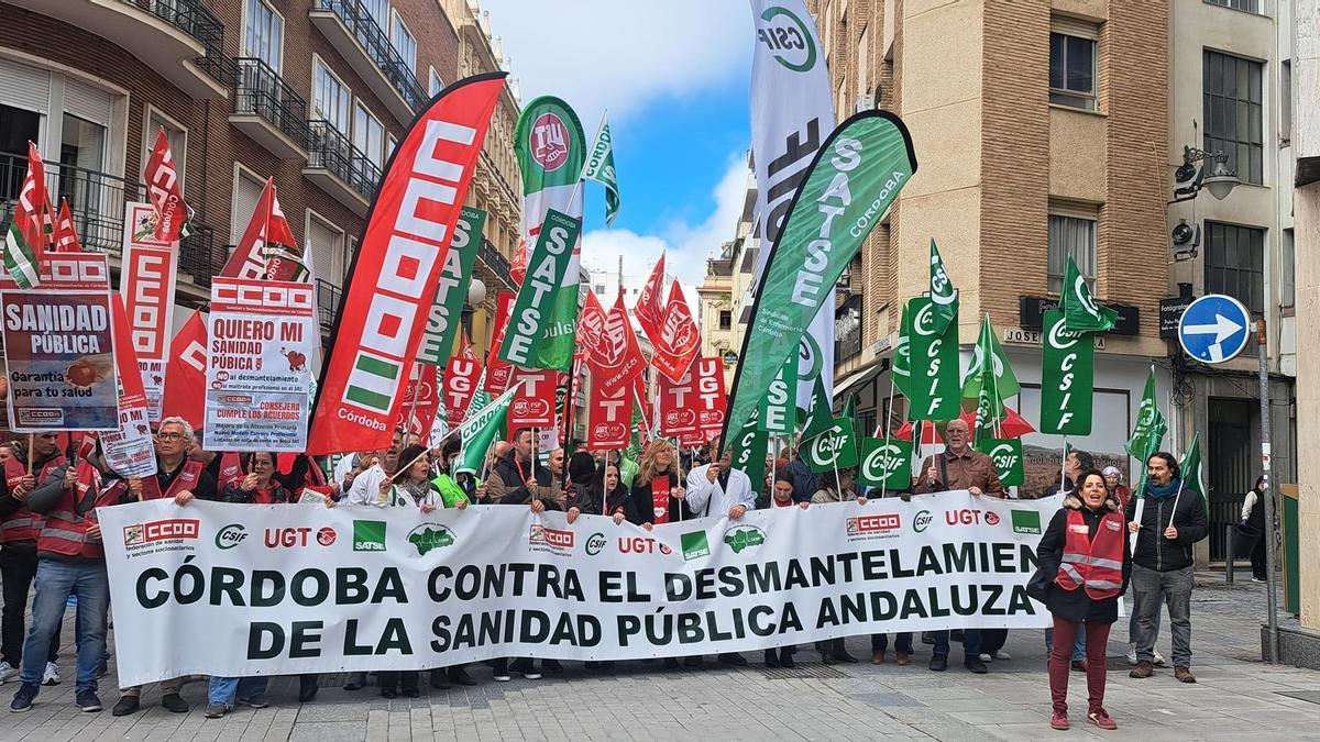 Satse Córdoba en una de las manifestaciones.