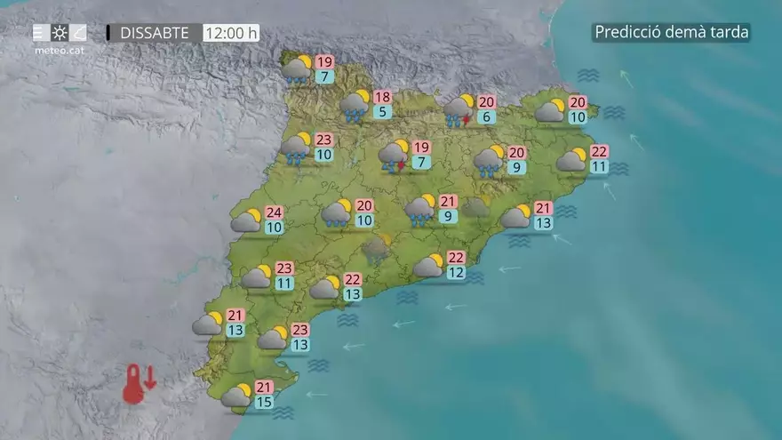 Dissabte els ruixats no abandonen la Catalunya central: on plourà?