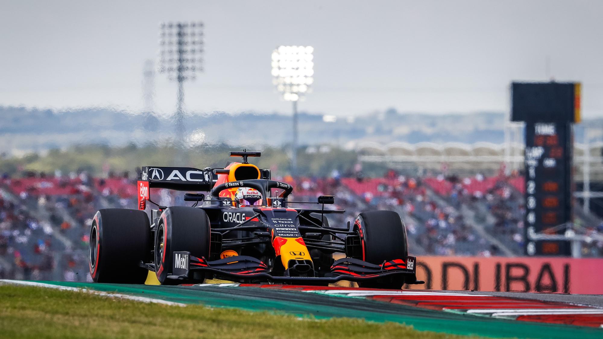 Verstappen, durante la sesión de calificación de Austin.