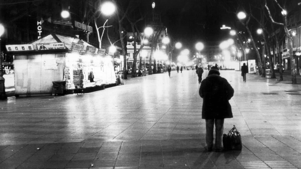 Una imagen de las Ramblas ,a finales de los 70.