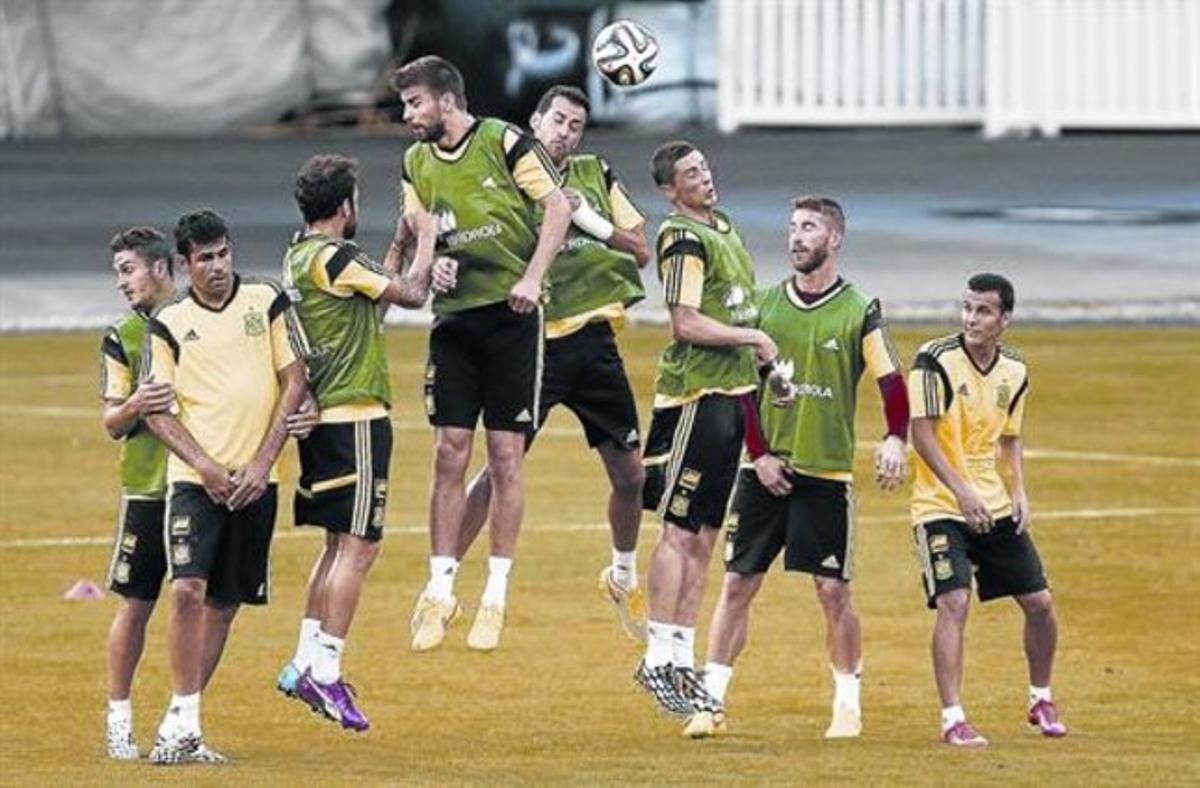 La selecció espanyola, en la sessió d’ahir a Washington. La selecció espanyola, en la sessió d’ahir a Washington.