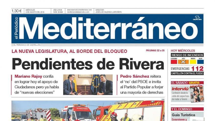 Pendientes de Rivera, en la portada de Mediterráneo