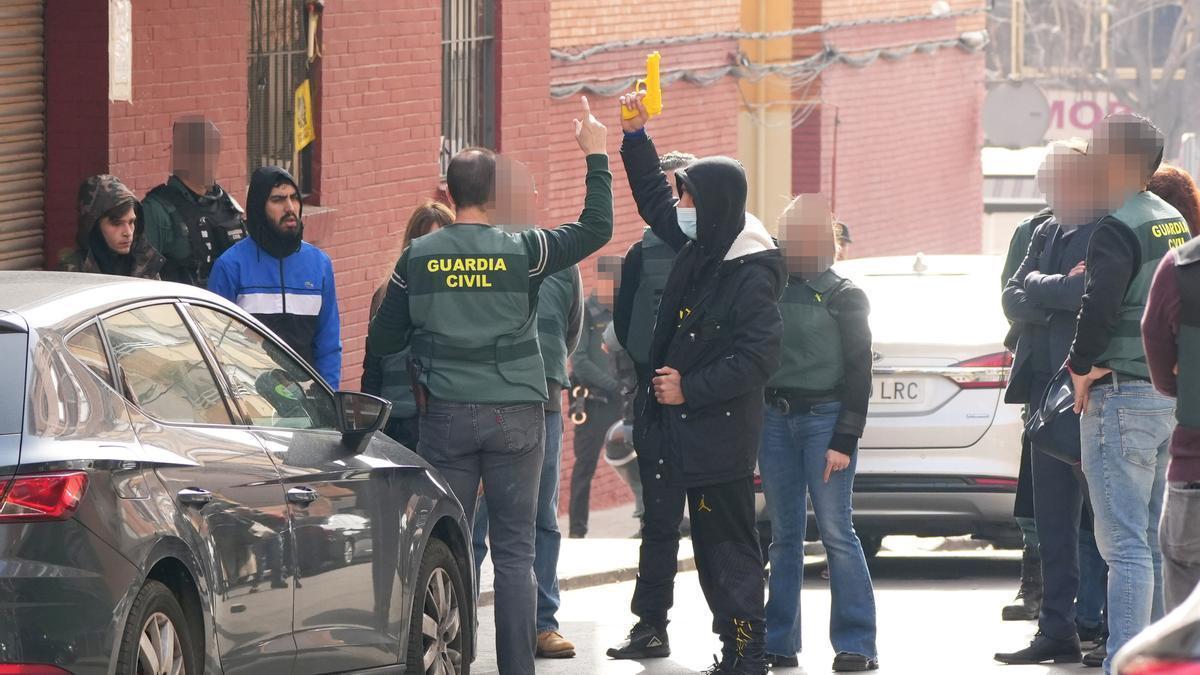 Reconstrucción del homicidio, realizada este miércoles en la Vall d'Uixó.