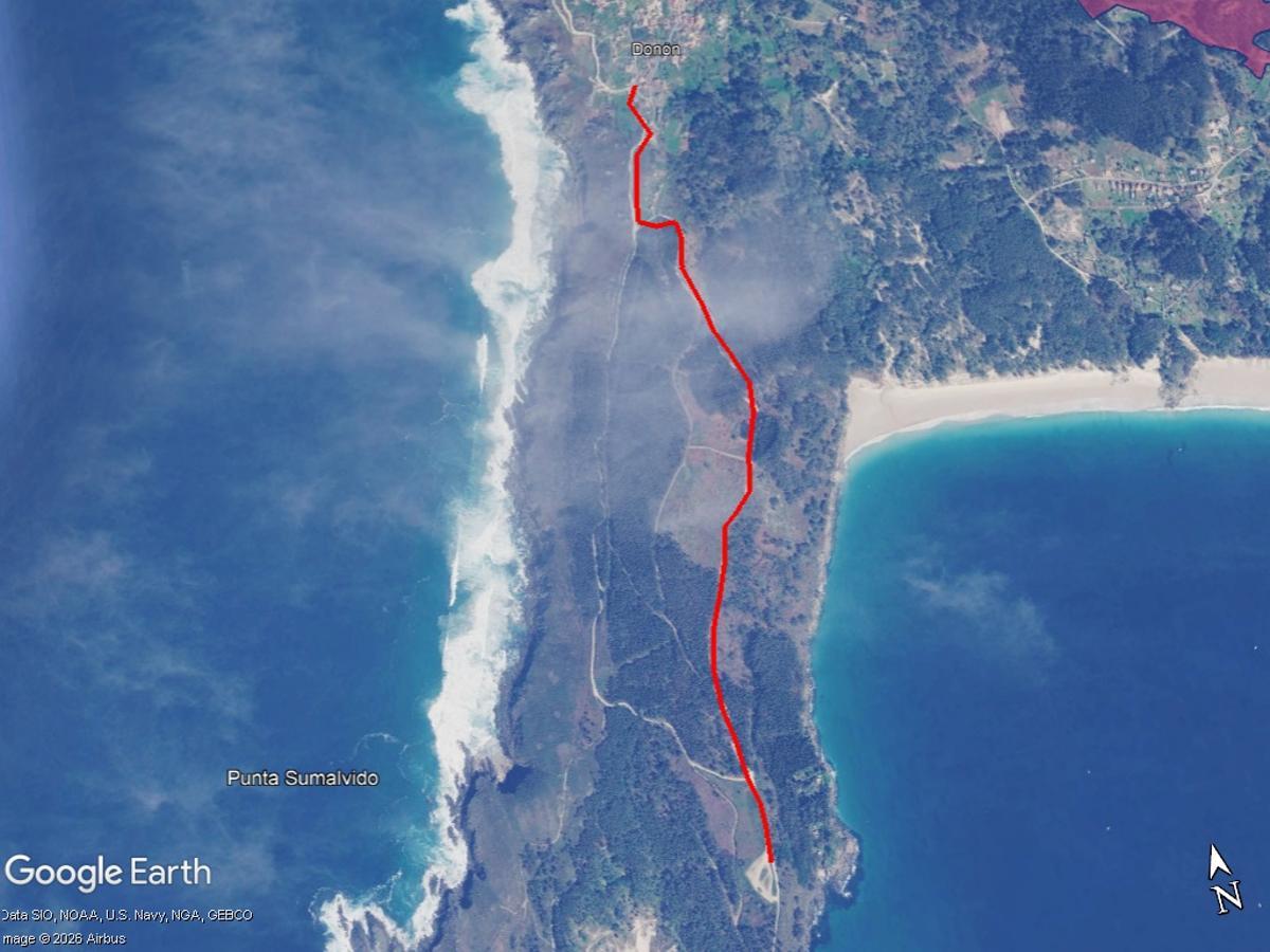 Mapa con el acceso de Melide en Donón.
