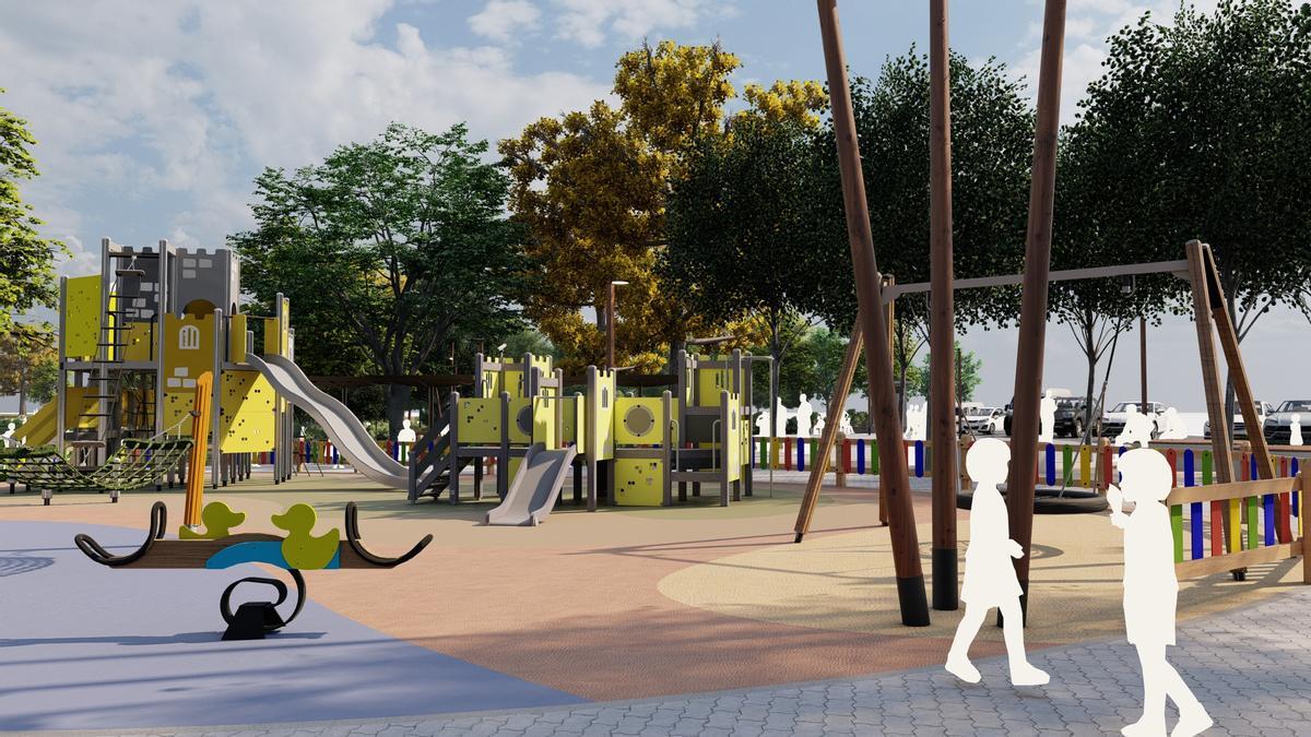 Infografías del futuro parque de La Reconquistas en la zona oeste de Pola de Siero