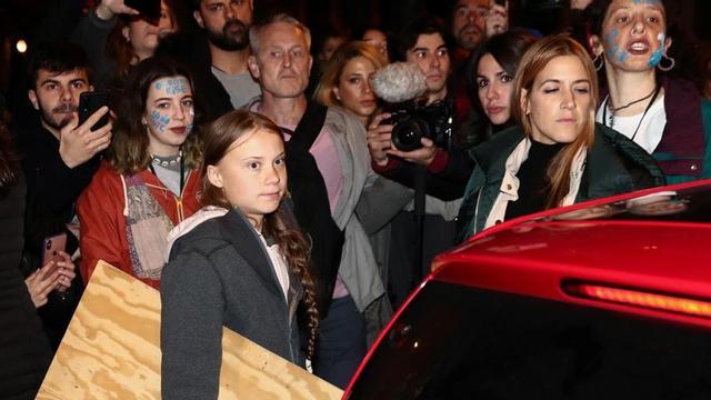Greta Thunberg participa en la marcha de protesta por el cambio climático en Madrid.