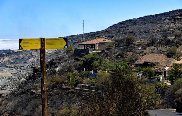 ARTENARA. Incendio en la Cumbre. Vistas de Artenara tras el incendio. El Fuego llegó hasta las casas del Pueblo.  | 11/08/2019 | Fotógrafo: José Pérez Curbelo