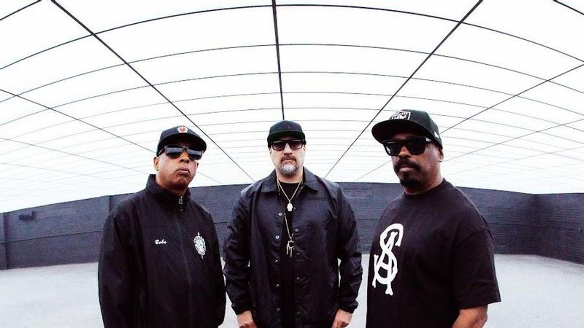 DJ Muggs, B Real y Sen Dog, integrantes del grupo de hip hop estadounidense Cypress Hill.