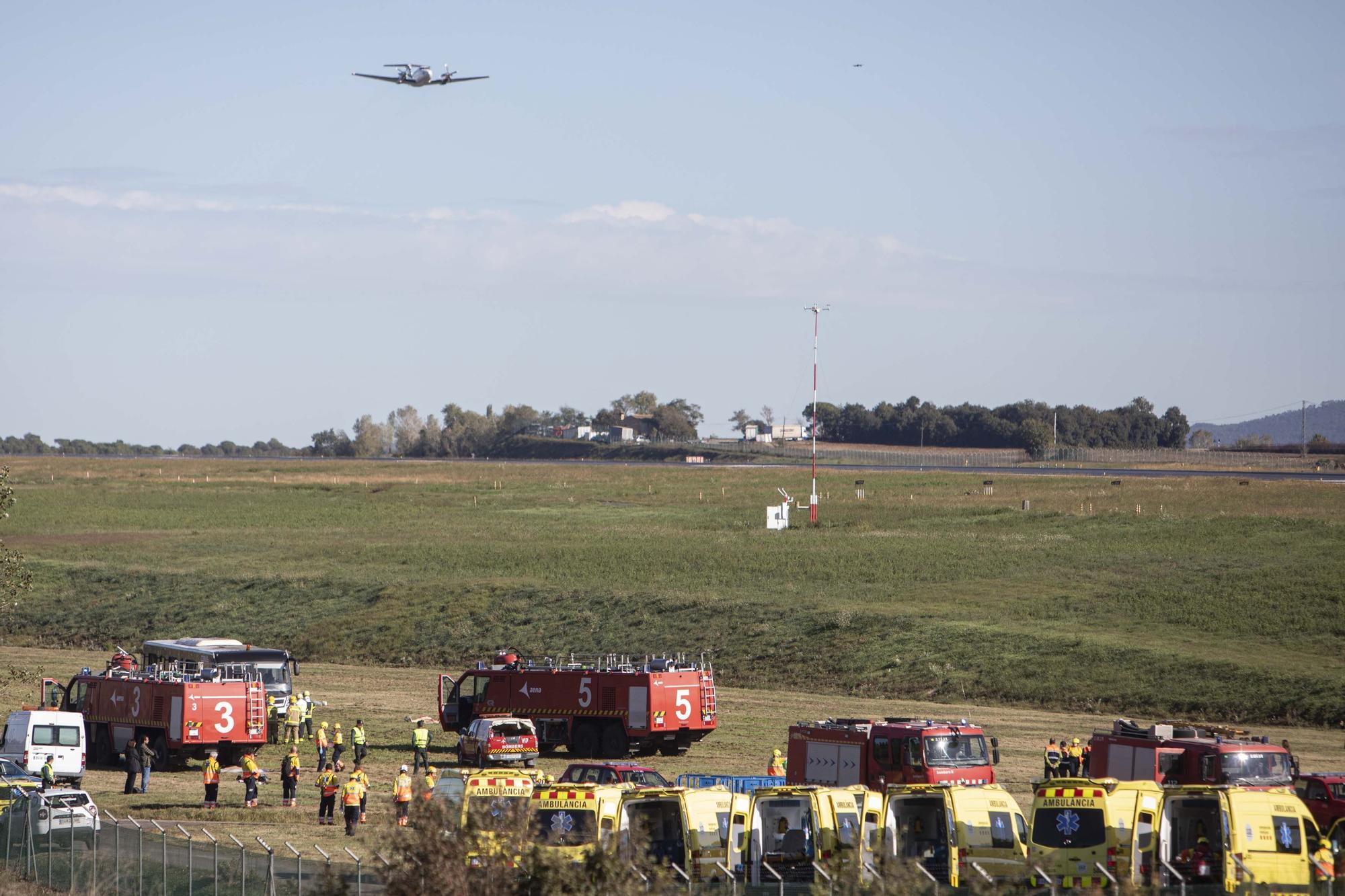 Simulacre d'accident aeri a l'aeroport de Girona