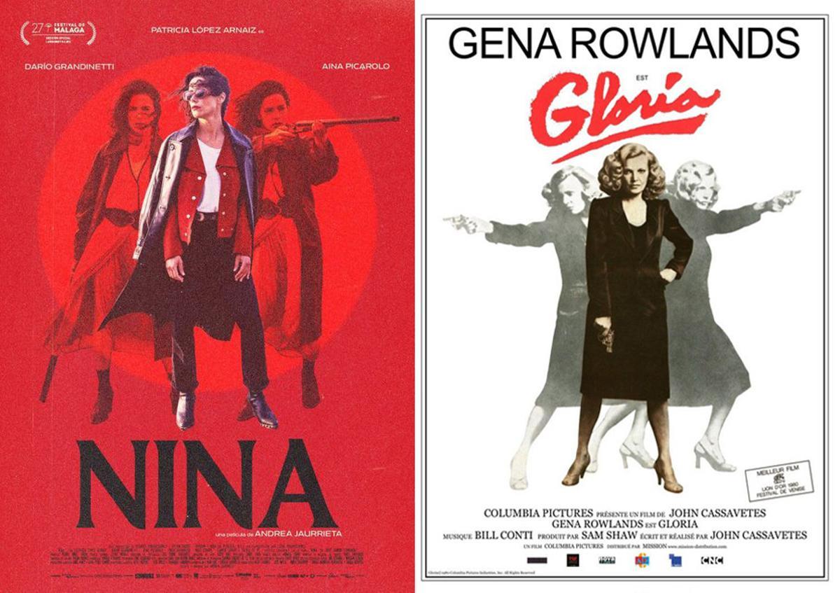 Los carteles de las películas Nina y Gloria.