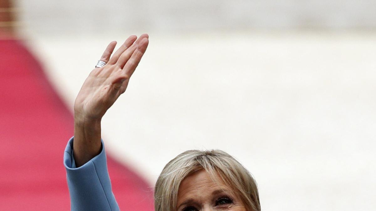Brigitte Macron en la toma de posesión