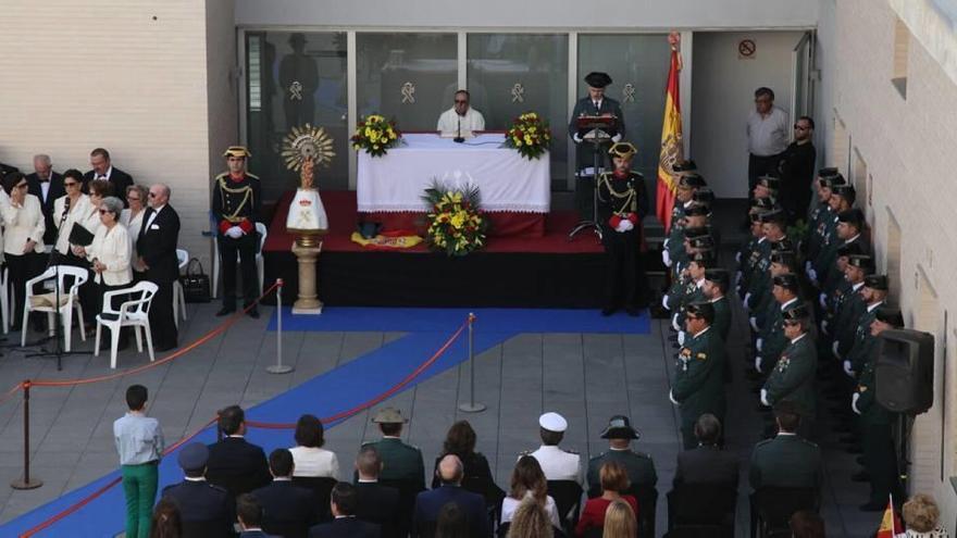 Un momento de la celebración de la misa por la patrona de la Guardia Civil en Lorca.