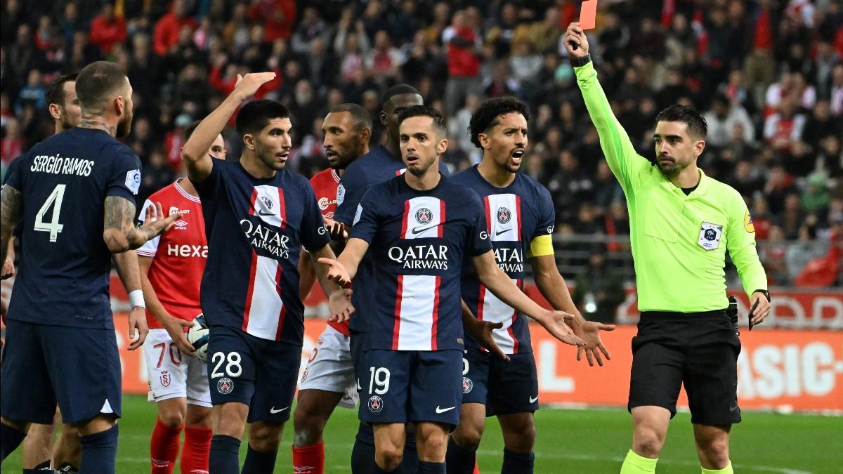 La expulsión de Sergio Ramos en el Reims - PSG