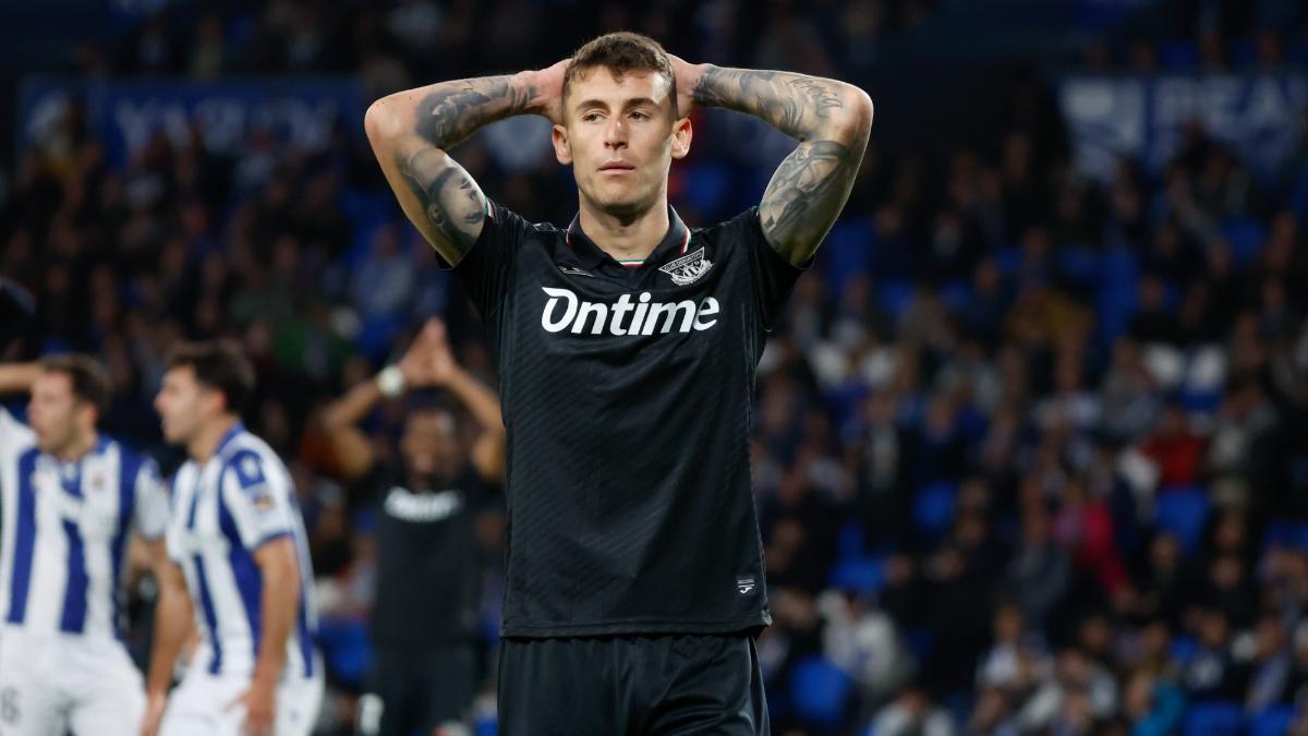 El delantero del Leganés, Dani Raba, durante un partido de Liga