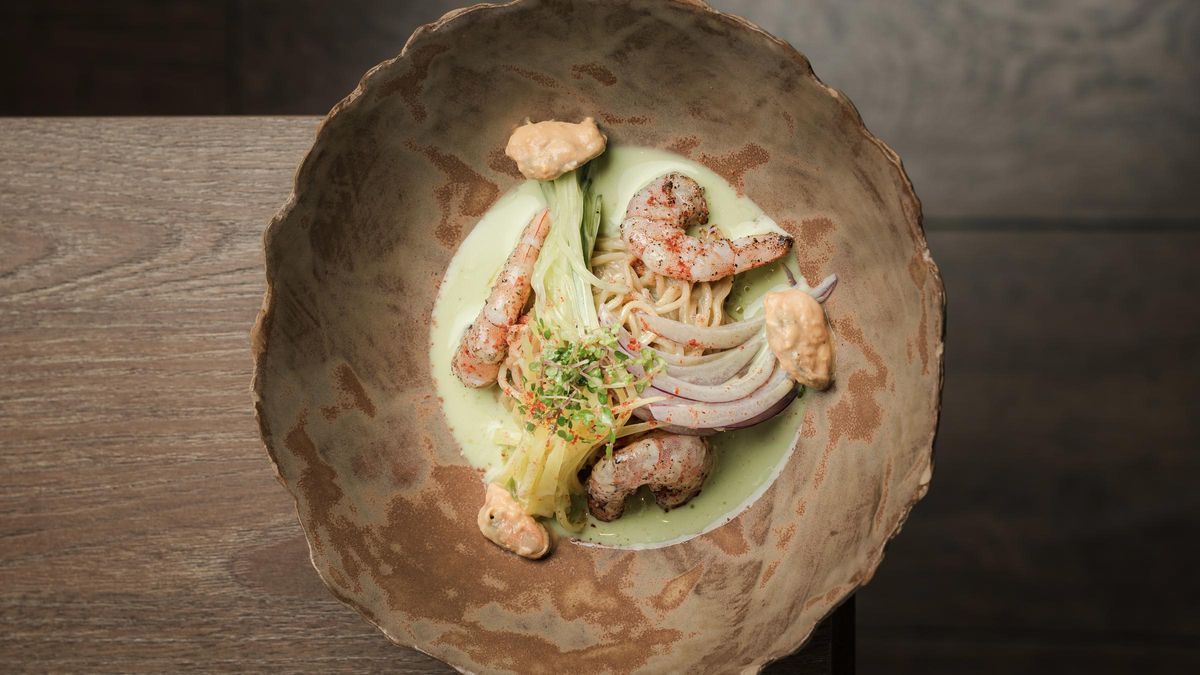 El 'ramen' frío (o es un aguachile) de Ikigai Flor Baja.