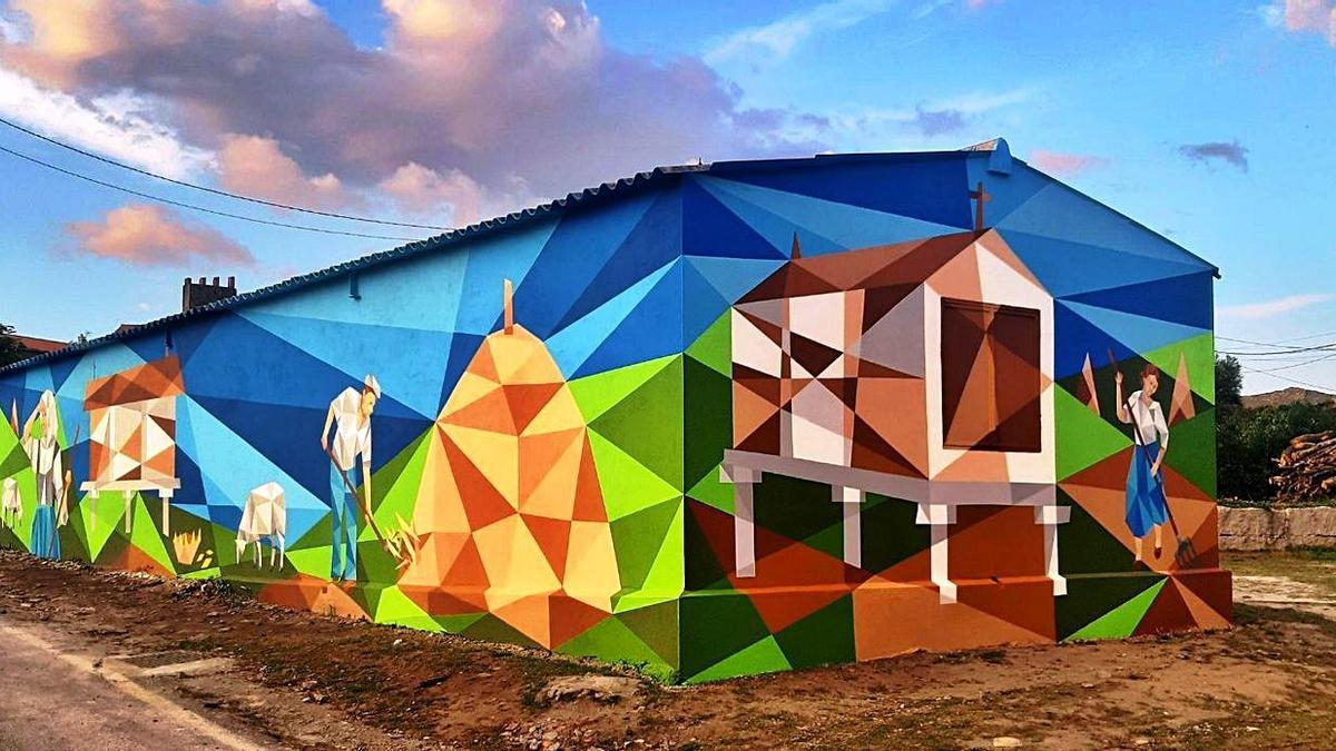 El nuevo mural creado en Torroña (Oia), por el artista Flix.   | // FDV