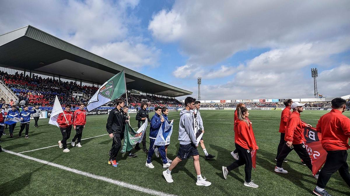 Una imatge de la jornada inaugural del MICFootball del 2019, a l’Estadi de Vilatenim, de Figueres