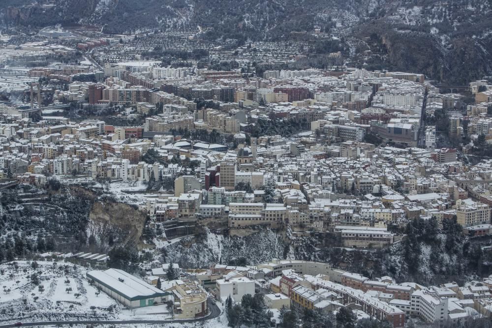 La nevada sobre La Marina, a vista de pájaro