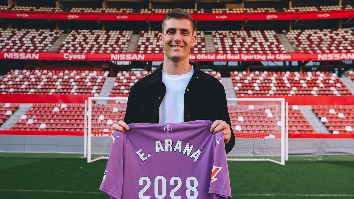 Egoitz Arana, en El Molinón