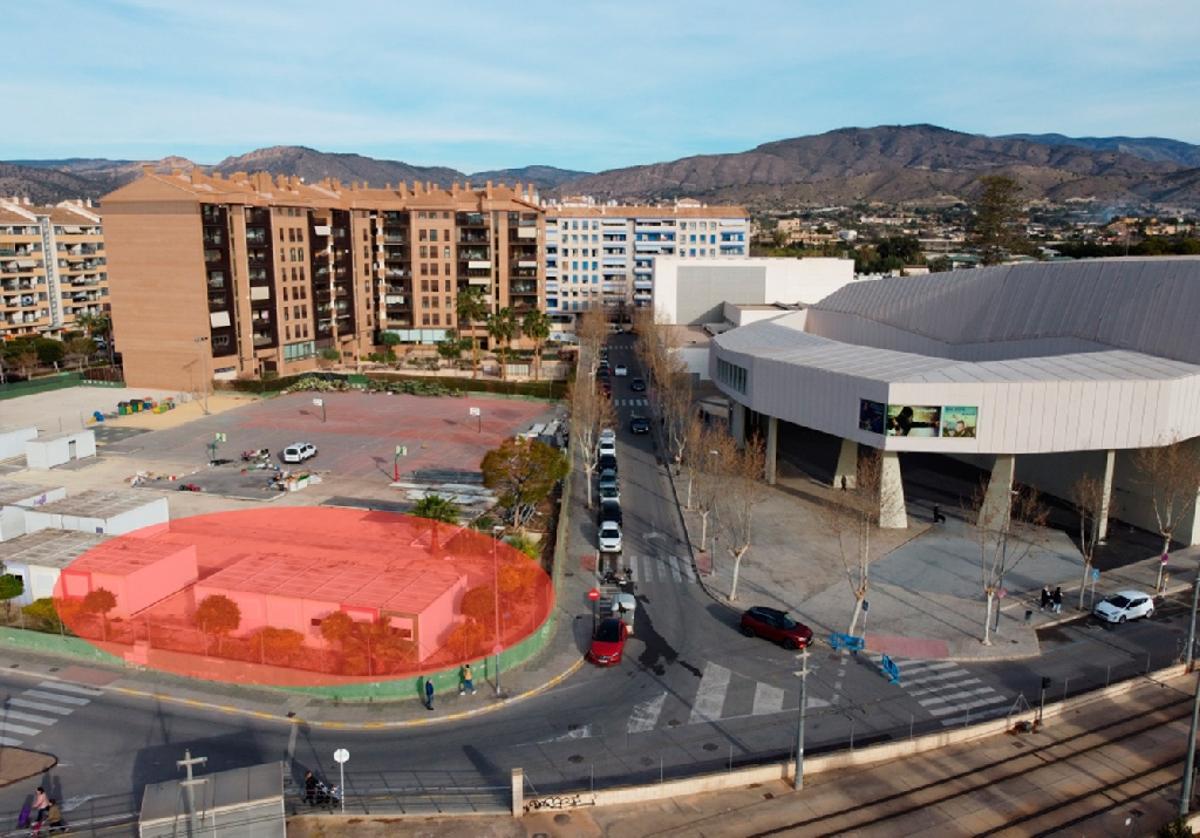 En rojo, la ubicación para la futura Casa de la Música de La Vila Joiosa.