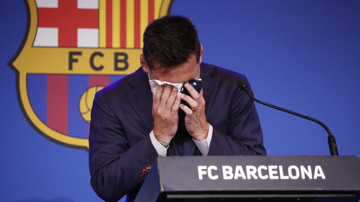 Lionel Messi, en su despedida del Barcelona