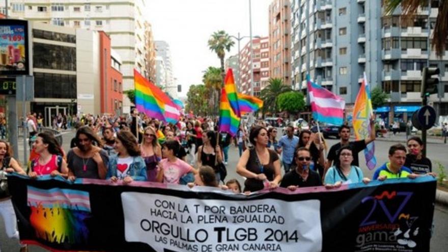 Manifestación en apoyo al colectivo LGTB