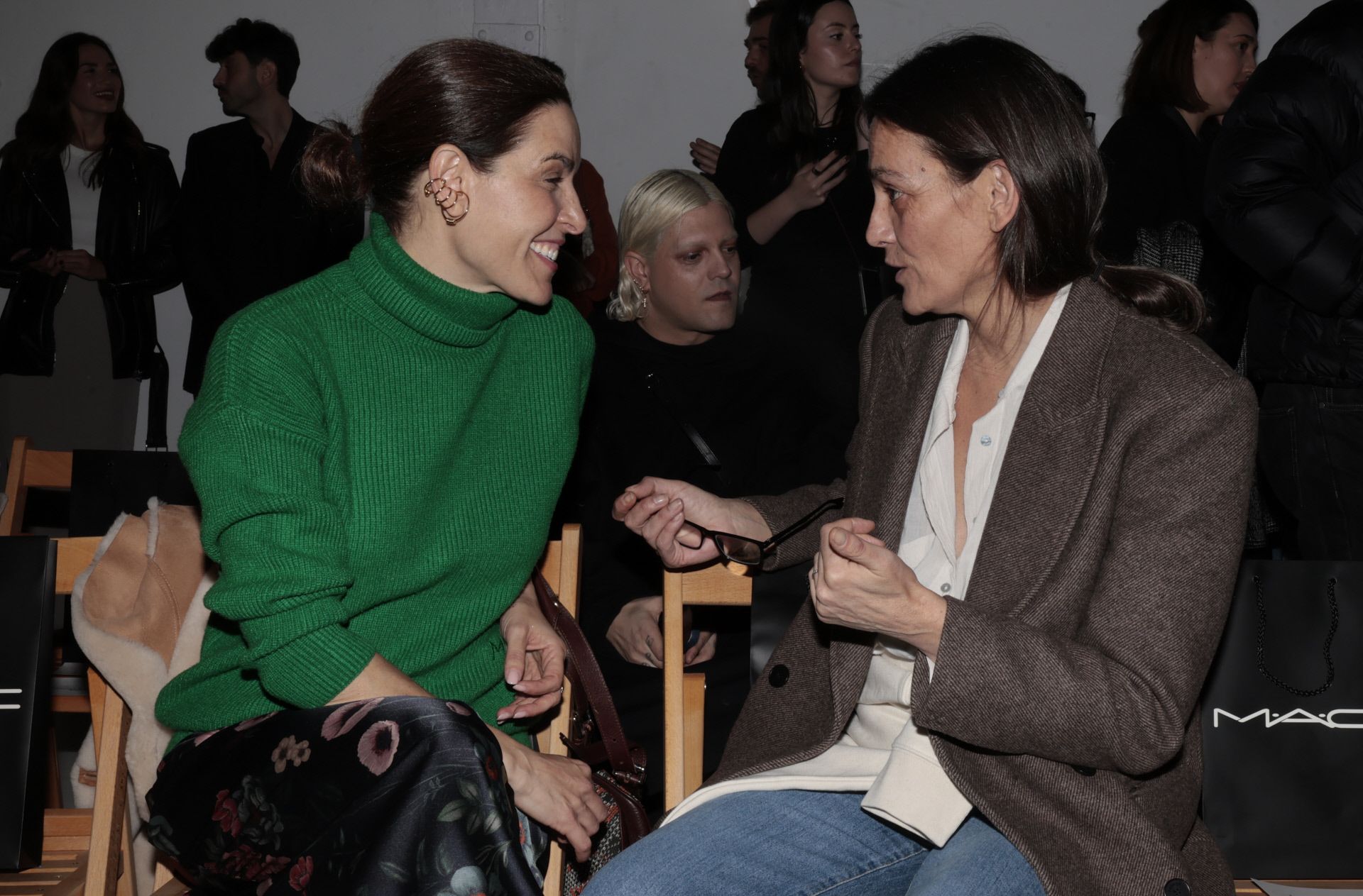 Raquel Sánchez Silva y Laura Ponte durante la presentación de la colección de la colección de Moisés Nieto en Madrid. 13 de febrero de 2024.