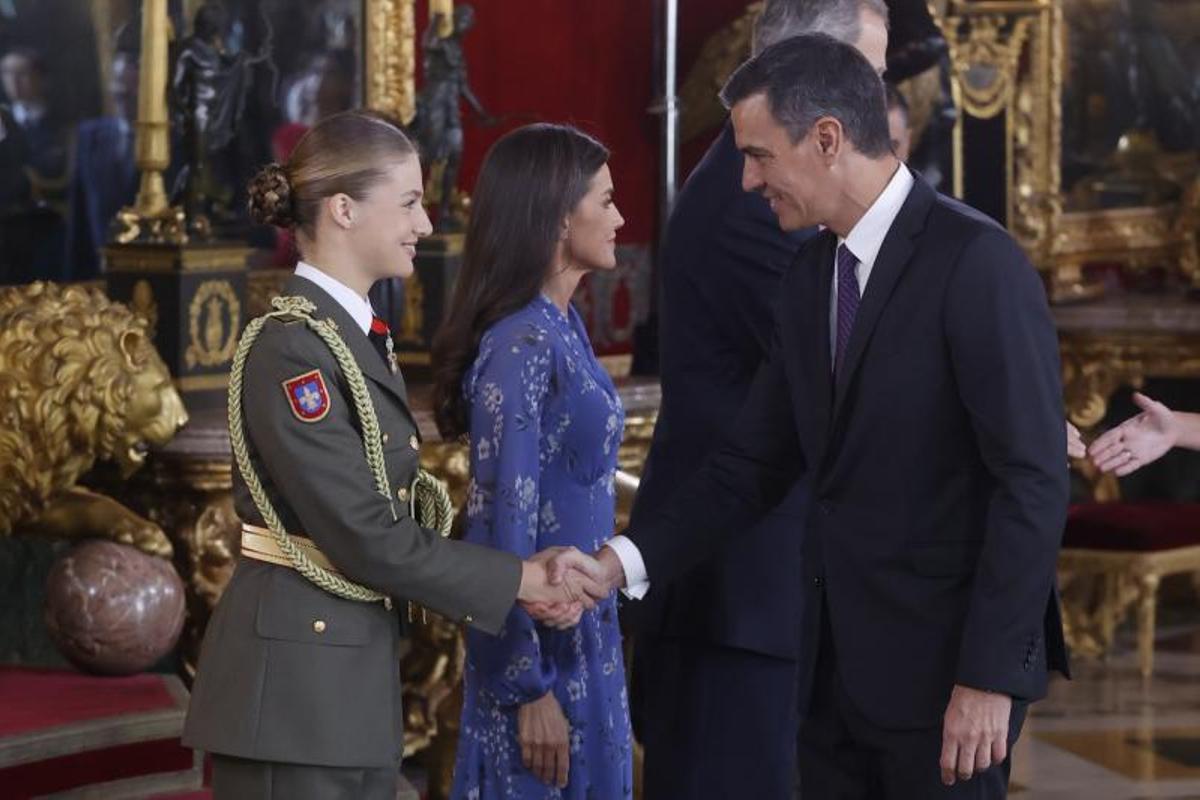 Recepción oficial después del desfile del Día de la Fiesta Nacional, el Palacio Real en Madrid