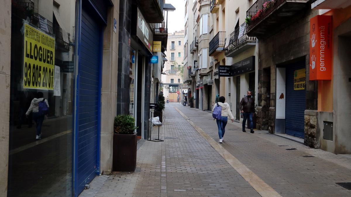 Un carrer cèntric d&#039;Igualada, a l&#039;Anoia