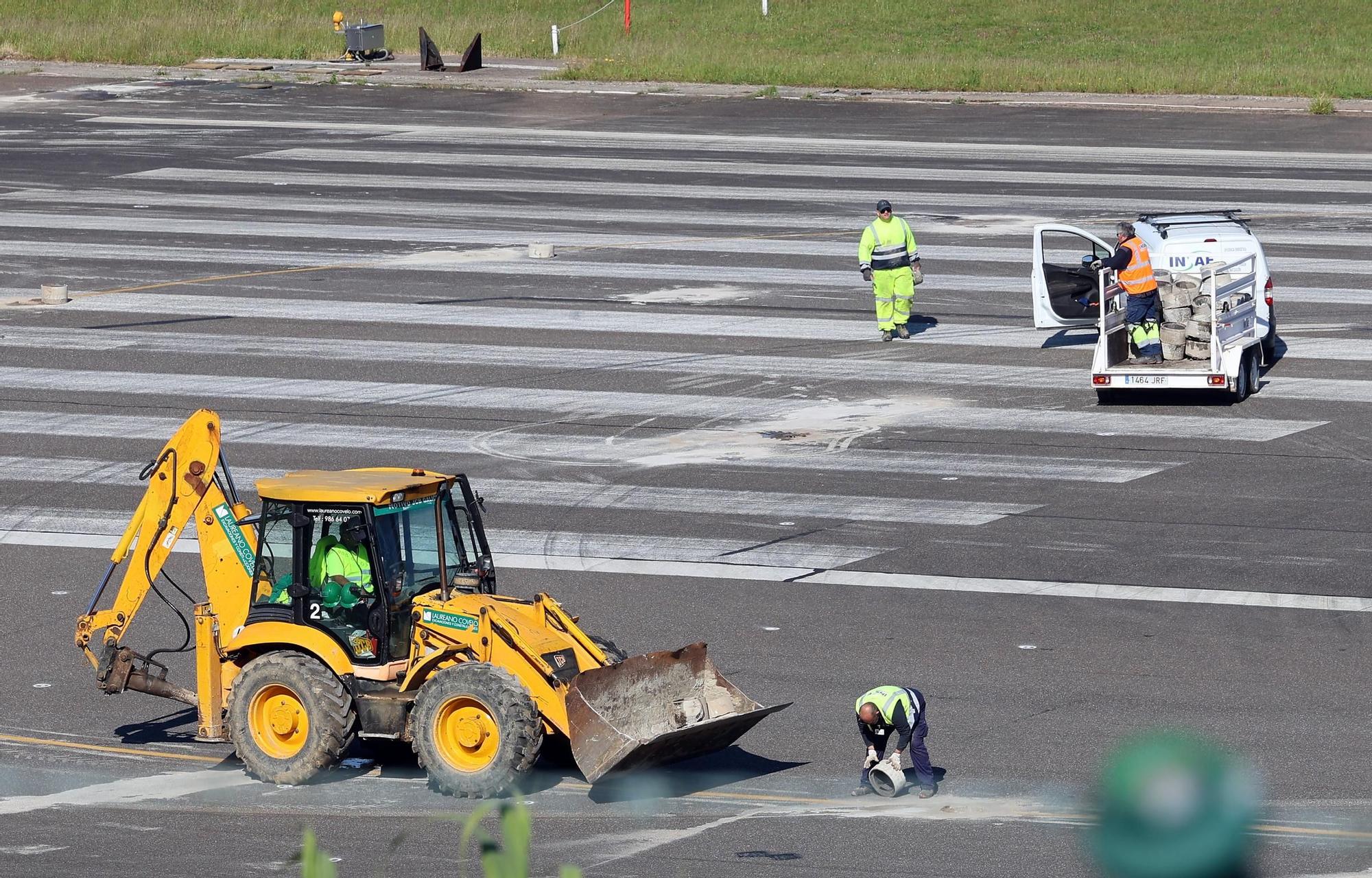 Comienzan las obras en la pista del aeropuerto de Vigo