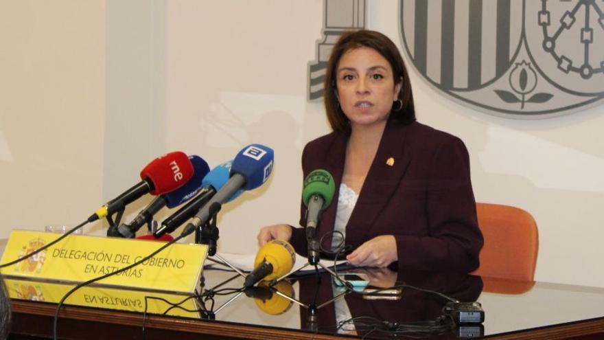 Adriana Lastra, delegada del Gobierno, esta mañana.