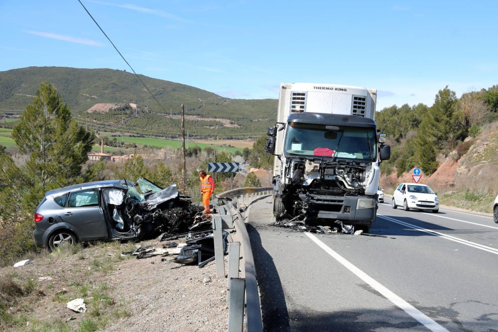 Accident mortal a la C-55, a Callús