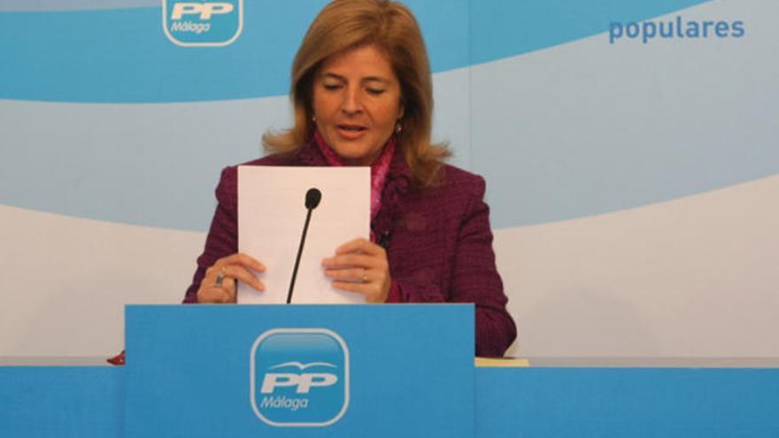 Contundente. Esperanza Oña en la sede del PP de Málaga.