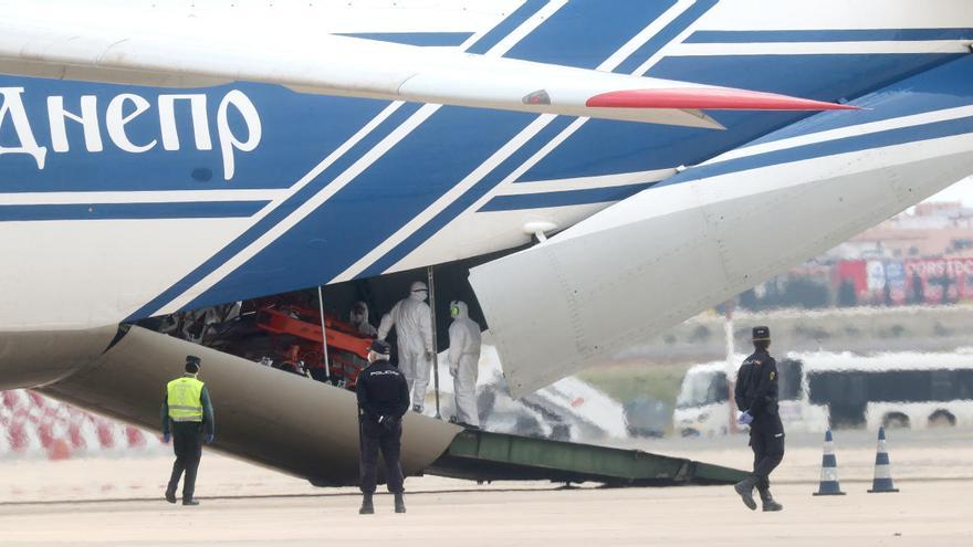 Uno de los aviones que llegó esta semana.