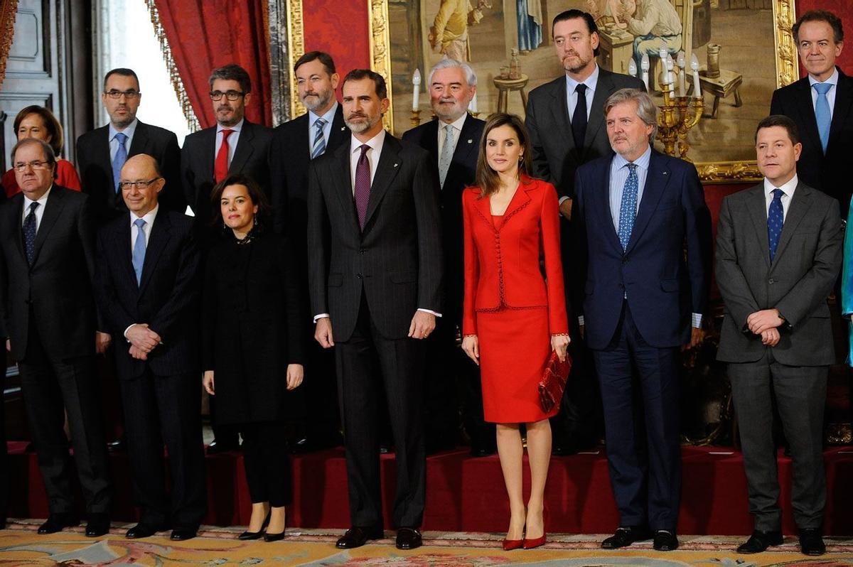 Letizia Ortiz con un look en rojo de Felipe Varela