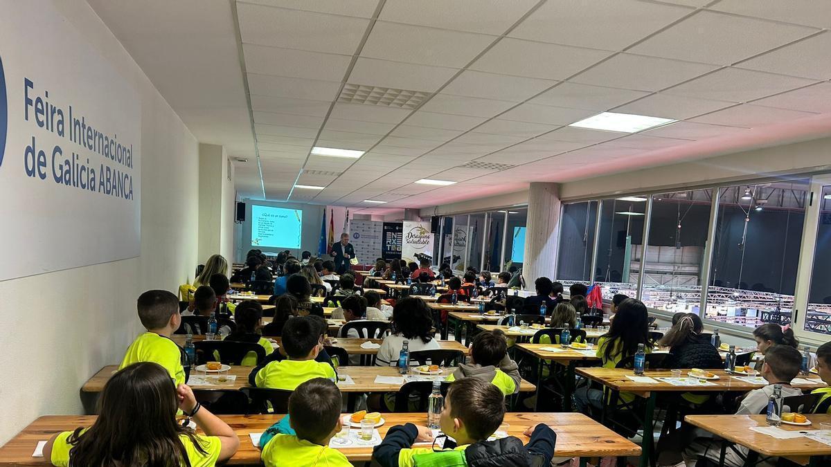 Desayuno escolar organizado por la DO Baena en Galicia