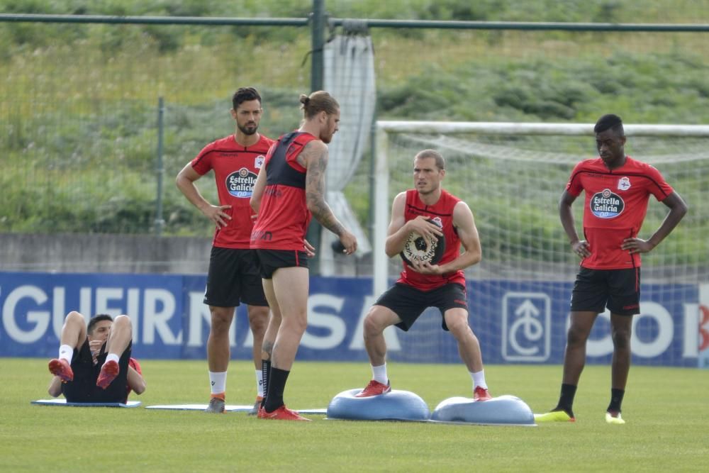 El equipo comienza la semana con tratamiento de fisioterapia para Diego Rolan, mientras que Borja Valle y Guilherme dos Santos completaron una parte del entrenamiento con el grupo y otra en solitario.