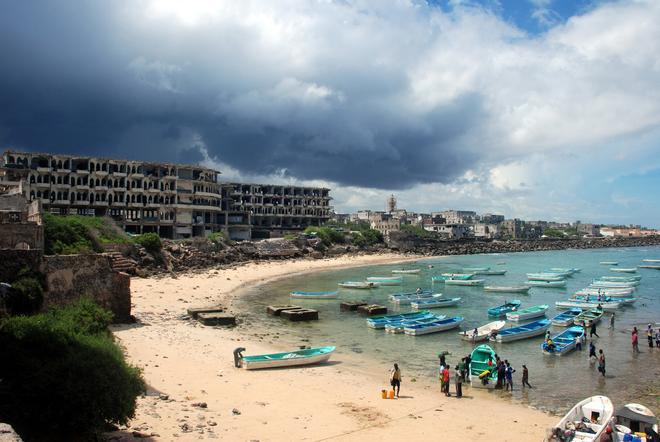 Puerto de Mogadiscio, en Somalia